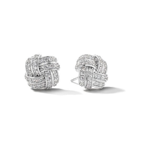 Sterling Silver CZ Knot Studs