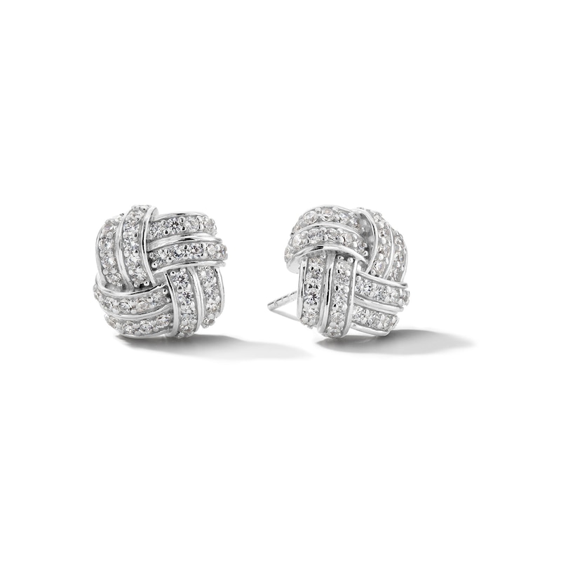 Sterling Silver CZ Knot Studs
