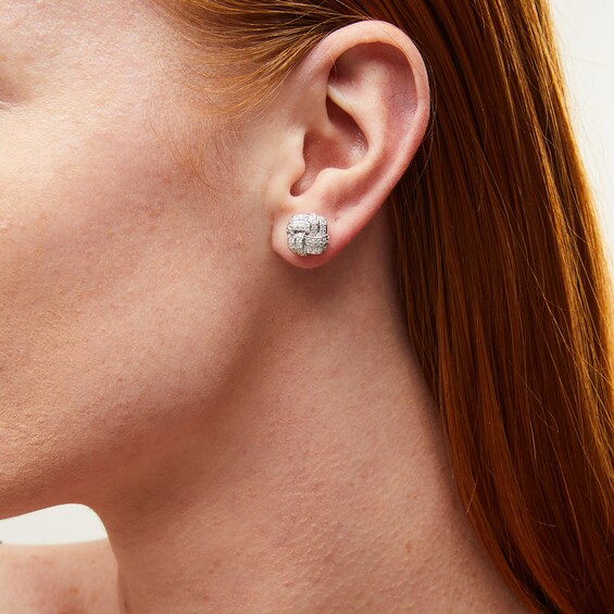 ​​​​​​​Sterling Silver CZ Knot Studs