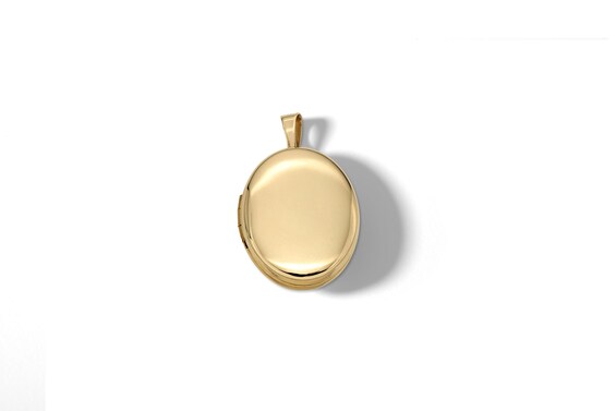 10K Hollow Gold Oval Locket Necklace Charm