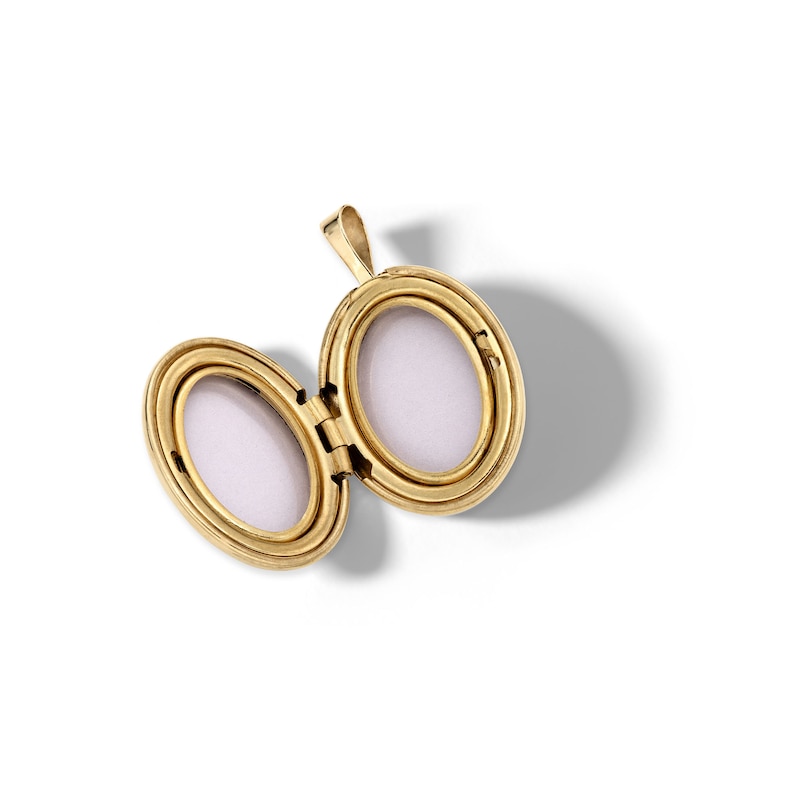 Main Image 3 of 10K Hollow Gold Oval Locket Necklace Charm