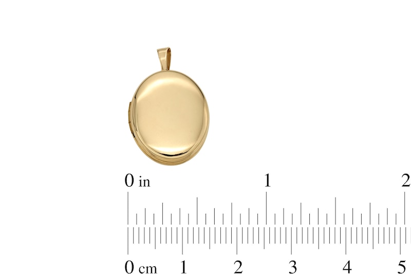 10K Hollow Gold Oval Locket Necklace Charm