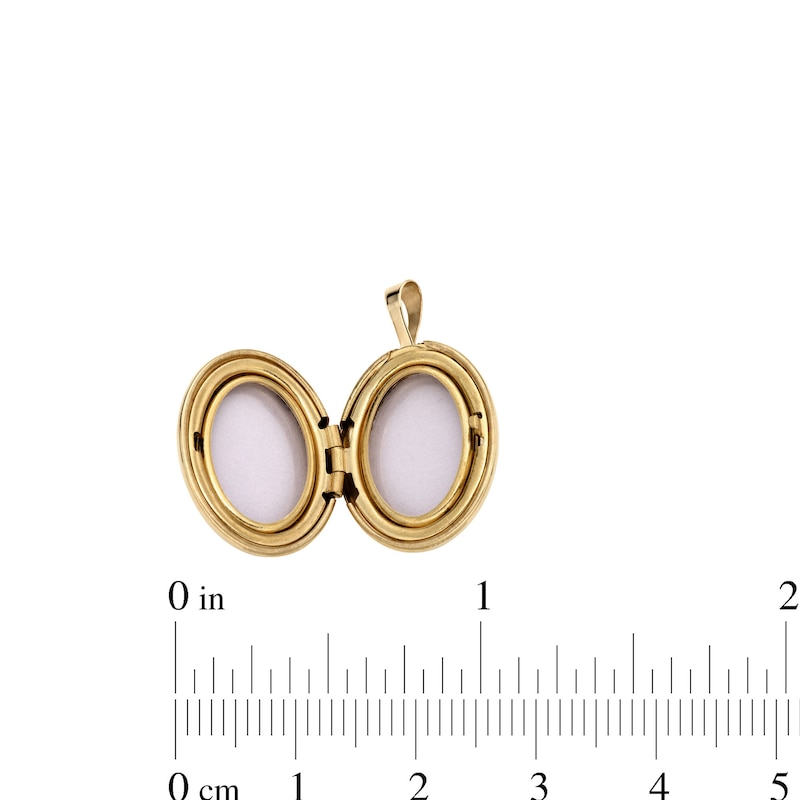 Main Image 5 of 10K Hollow Gold Oval Locket Necklace Charm