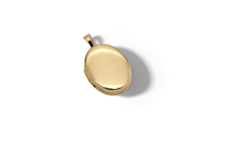 10K Hollow Gold Oval Locket Necklace Charm