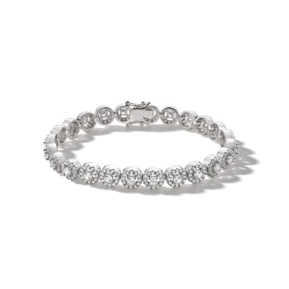 Sterling Silver CZ Round Bezel-Set Bracelet