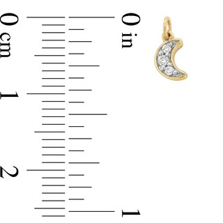 10K Solid Gold Lab-Grown Diamond Accent Moon Charm