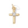 Thumbnail Image 1 of 10K Solid Gold Lab-Grown Diamond Accent Cross Charm