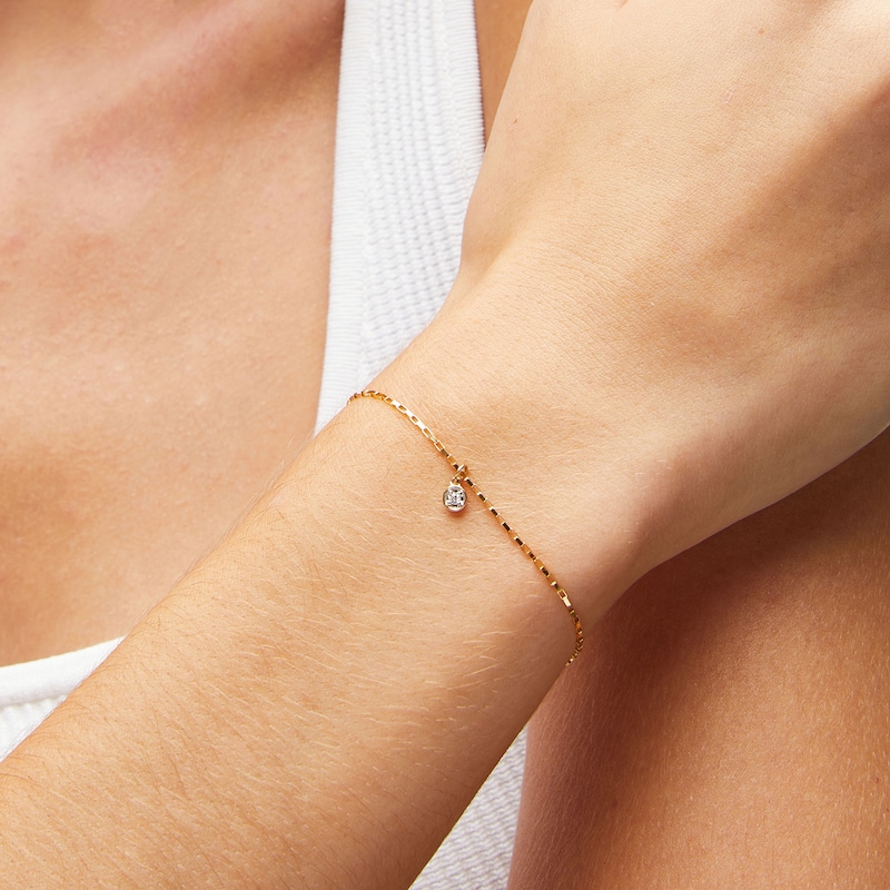Main Image 2 of 10K Solid Gold Lab-Grown Diamond Accent Round Charm
