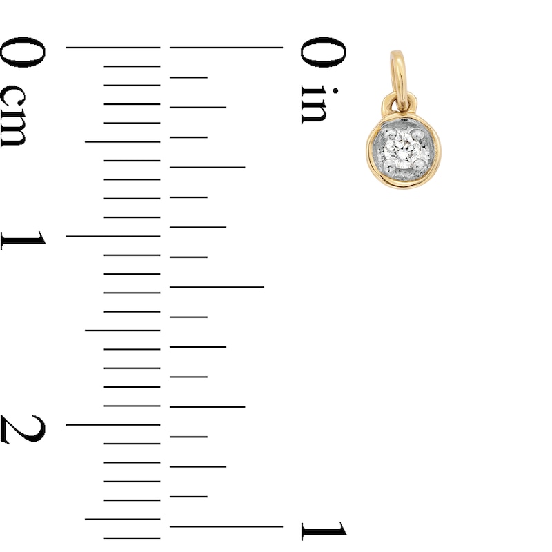 Main Image 4 of 10K Solid Gold Lab-Grown Diamond Accent Round Charm