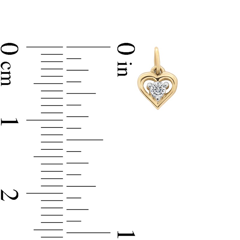 Main Image 4 of 10K Solid Gold Lab-Grown Diamond Accent Heart Charm