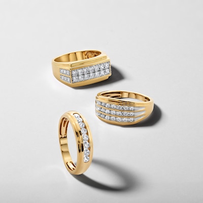 ​​​​​​​​​​​​​​10K Solid Gold 1 CT. T.W. Lab-Grown Diamond Double Row Ring