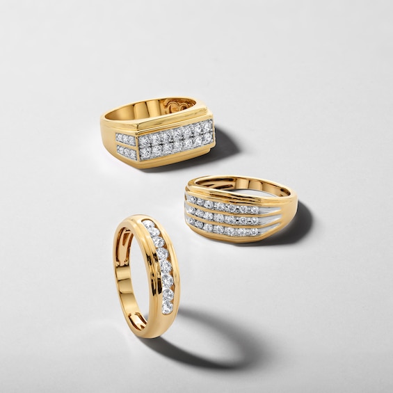 ​​​​​​​​​​​​​​10K Solid Gold 1 CT. T.W. Lab-Grown Diamond Double Row Ring