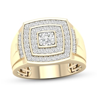 ​​​​​​​​​​​​​​10K Solid Gold 1 CT. T.W. Lab-Grown Diamond Double Halo Ring