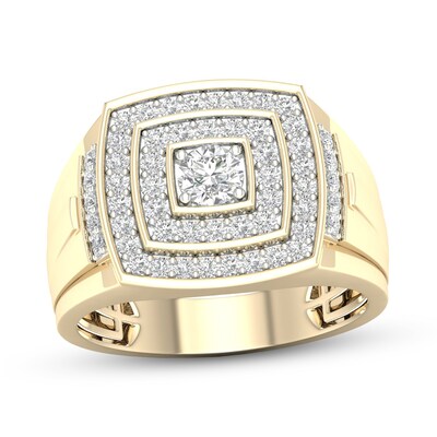 ​​​​​​​​​​​​​​10K Solid Gold 1 CT. T.W. Lab-Grown Diamond Double Halo Ring