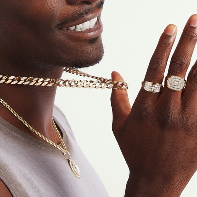 ​​​​​​​​​​​​​​10K Solid Gold 1 CT. T.W. Lab-Grown Diamond Double Halo Ring