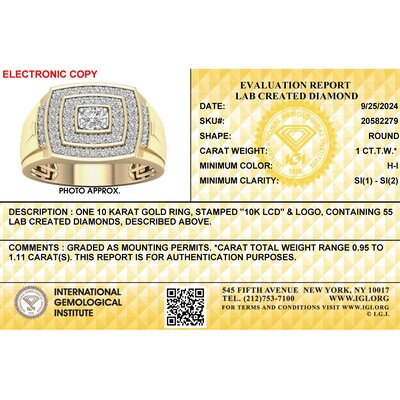 ​​​​​​​​​​​​​​10K Solid Gold 1 CT. T.W. Lab-Grown Diamond Double Halo Ring