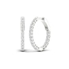 Thumbnail Image 0 of ​​​​​​​​​​​​​​10K Solid White Gold 1 CT. T.W. Lab-Created Diamond Small Inside Out Hoops