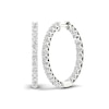 Thumbnail Image 1 of ​​​​​​​​​​​​​​10K Solid White Gold 2 CT. T.W. Lab-Grown Diamond Medium Inside Out Hoops