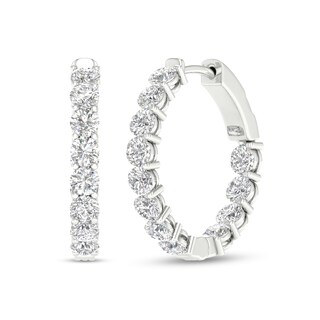 10K White Gold 2 CT. T.W. Lab-Grown Diamond Small Inside Out Hoops