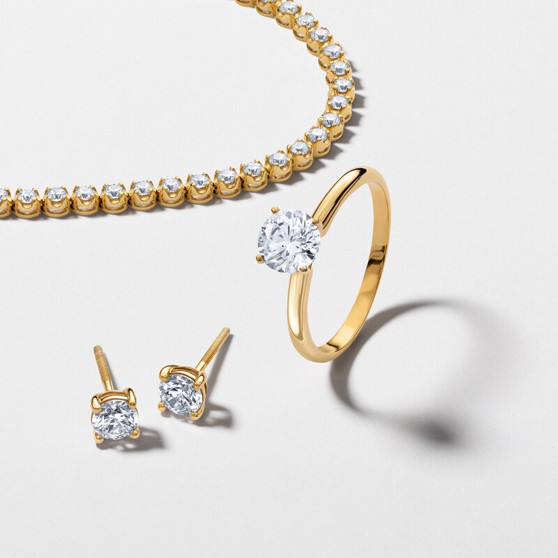 Main Image 3 of 10K Gold 1 CT. T.W. Lab-Grown Diamond Solitaire Ring