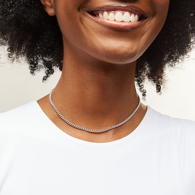 Child's Sterling Silver Curb Chain Made in Italy - 15"