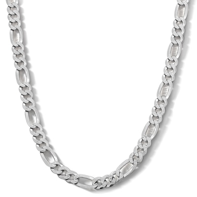Sterling Silver Diamond Cut Figaro Chain Made in Italy - 22"