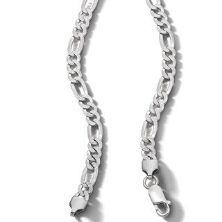 Sterling Silver Diamond Cut Figaro Chain Made in Italy - 22"