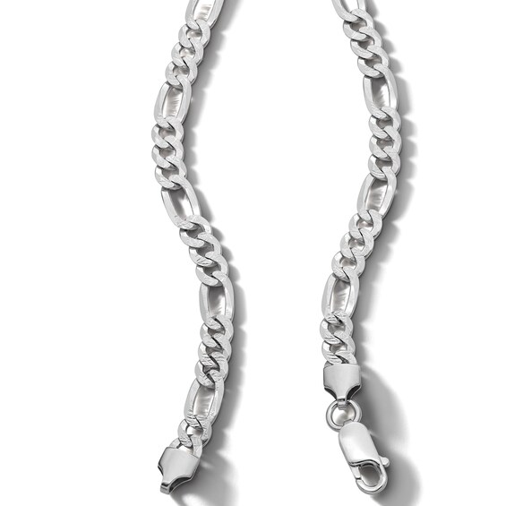 Sterling Silver Diamond Cut Figaro Chain Made in Italy - 22"
