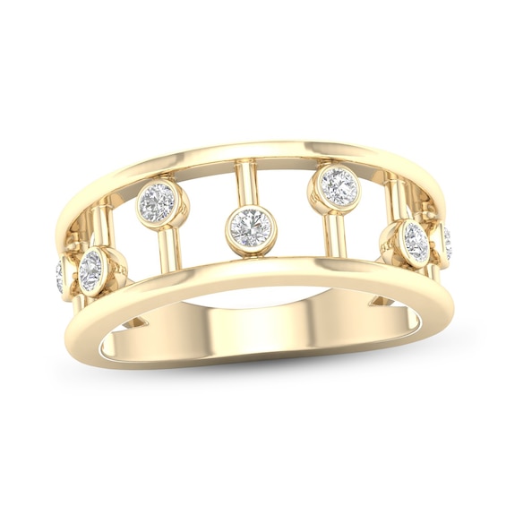 ââââââââââââââ10K Solid Gold 1/4 CT. T.W. Lab-Grown Diamond Bezel-Set Bar Ring