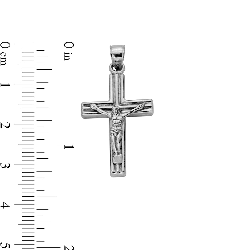 Main Image 4 of 14K Hollow White Gold Crucifix Necklace Charm