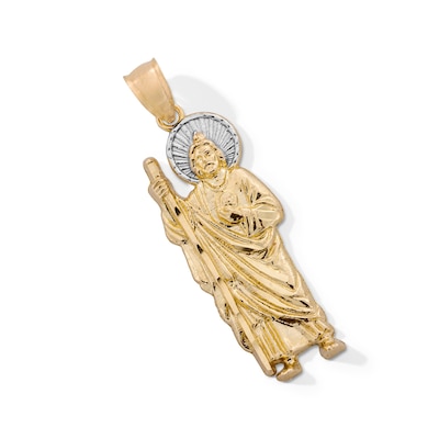 10K Solid Gold Saint Jude Two-Tone Necklace Charm