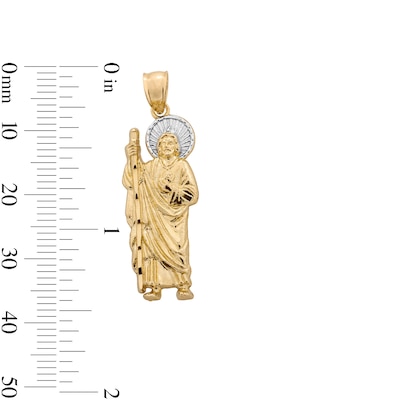 10K Solid Gold Saint Jude Two-Tone Necklace Charm