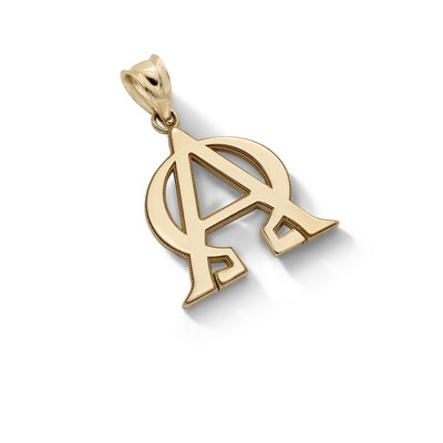 10K Solid Gold Alpha Omega Necklace Charm