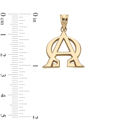 10K Solid Gold Alpha Omega Necklace Charm