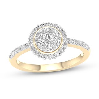 10K Gold 1/2 CT. T.W. Lab-Grown Diamond Cluster Round Ring