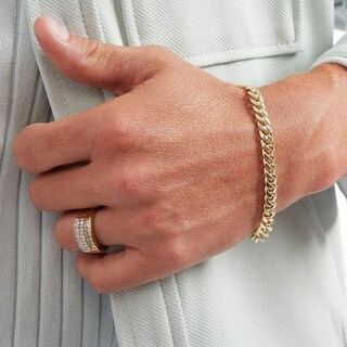 ​​​​​​​​​​​​​​10K Solid Gold 1/2 CT. T.W. Lab-Grown Diamond Rounded Three Row Ring