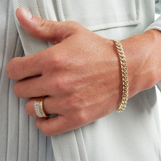​​​​​​​​​​​​​​10K Solid Gold 1/2 CT. T.W. Lab-Grown Diamond Rounded Three Row Ring