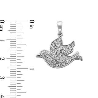 Sterling Silver CZ Dove Necklace Charm