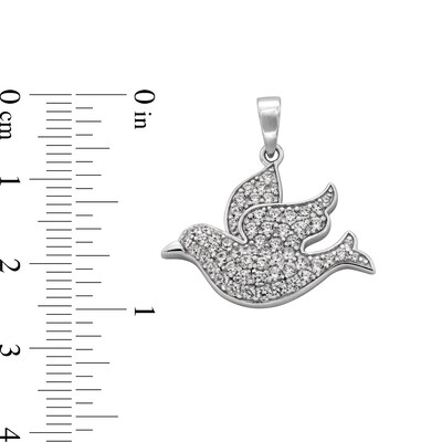 Sterling Silver CZ Dove Necklace Charm