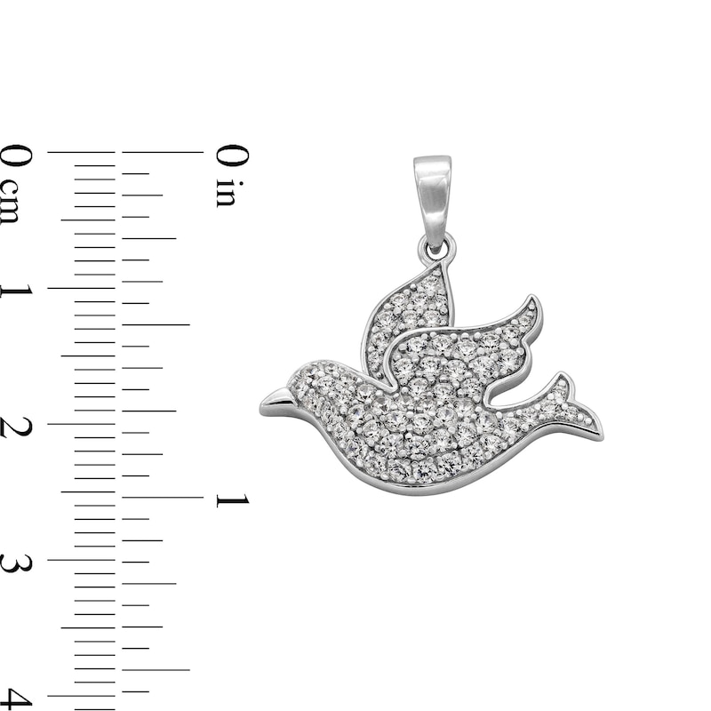 Main Image 4 of Sterling Silver CZ Dove Necklace Charm