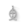 Thumbnail Image 1 of ​​​​​​​Sterling Silver CZ Ichthus Necklace Charm