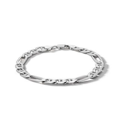 Sterling Silver Diamond Cut Figarucci Chain Bracelet Made in Italy - 8.5"