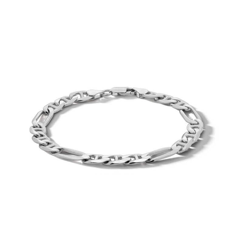 Sterling Silver Diamond Cut Figarucci Chain Bracelet Made in Italy - 8.5"