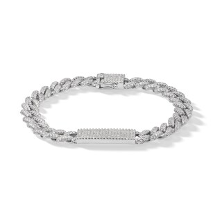Sterling Silver CZ Bold Link ID Bracelet - 8"