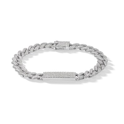 Sterling Silver CZ Bold Link ID Bracelet - 8"