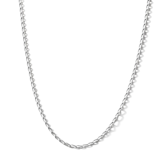 Sterling Silver Diamond Cut Long Curb Chain Made in Italy - 18"