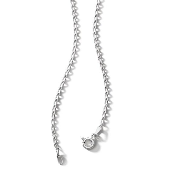 Sterling Silver Diamond Cut Long Curb Chain Made in Italy - 18"