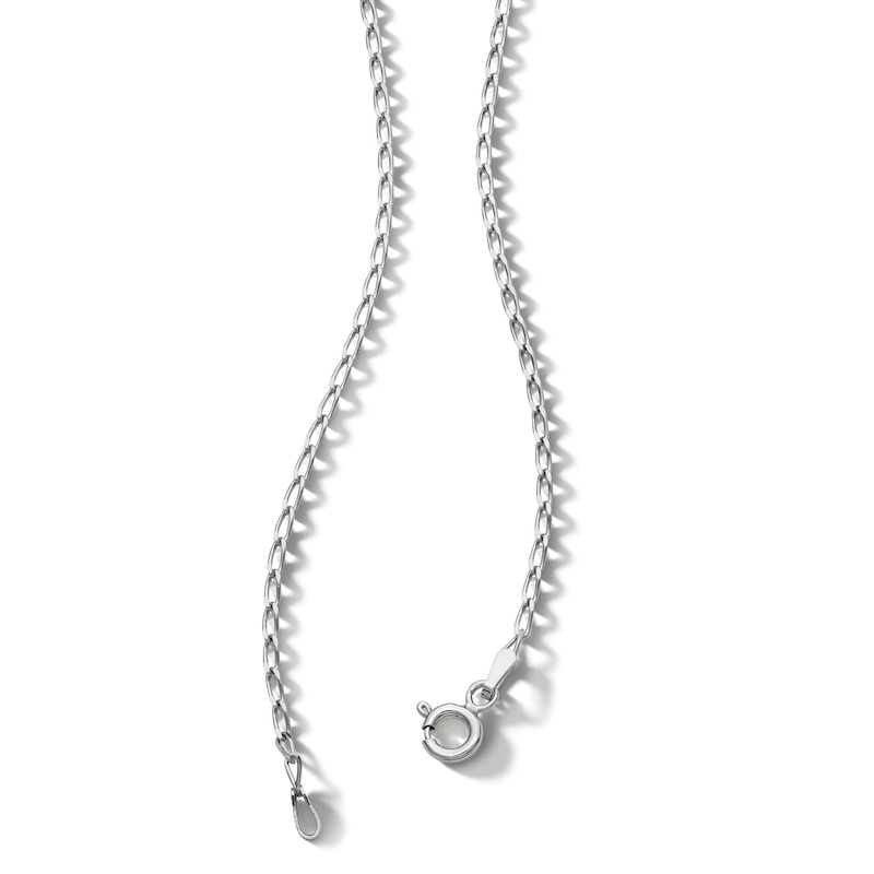 Main Image 3 of Sterling Silver Diamond Cut Long Curb Chain Made in Italy - 18"