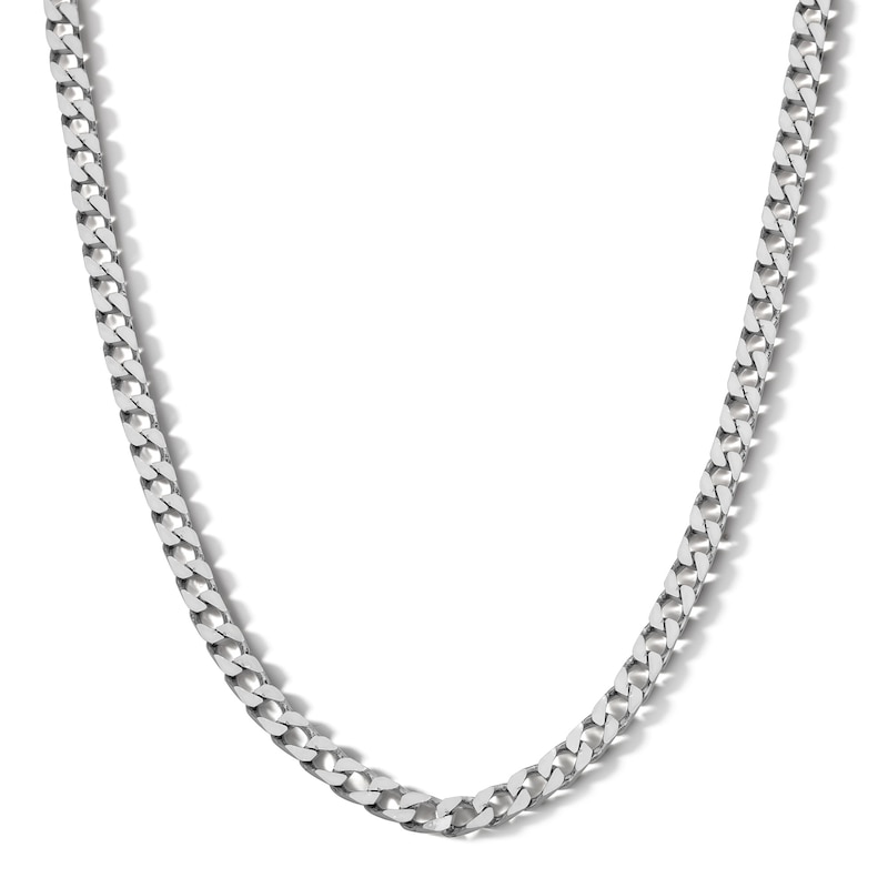 Sterling Silver Diamond Cut Square Curb Chain Made in Italy - 22"
