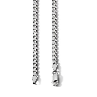 ​​​​​​​Sterling Silver Diamond Cut Square Curb Chain Made in Italy - 22"